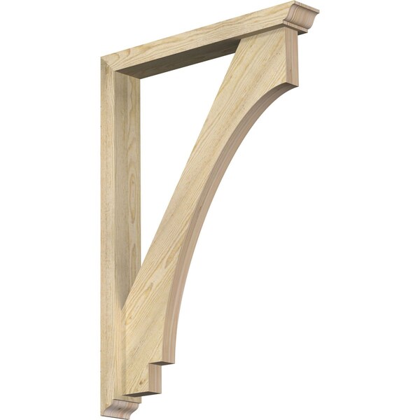 Ekena Millwork Imperial Traditional Rough Sawn Bracket w/ Offset Brace, Douglas Fir, 4"W x 26"D x 38"H BKT0402X26X38IMP01RDF - main